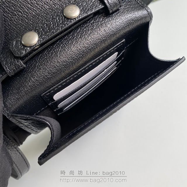 Gucci古馳包包 G家新款男包 款號:625599 古奇黑色原廠皮晶片版手機包 小斜挎包  gdj1308